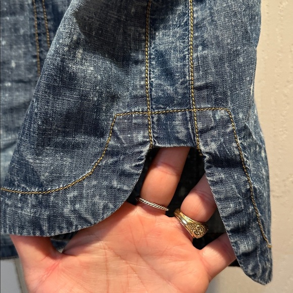 Anthropologie Pilcro Denim Tie Strap Swing Tank Top 4 Button Back Boho - Picture 7 of 9